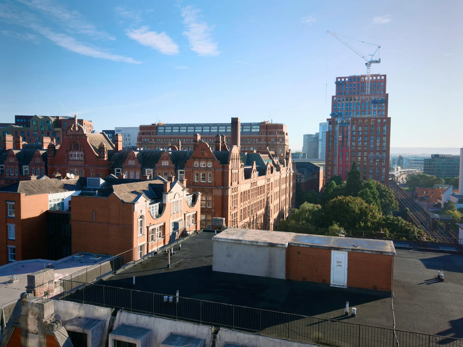 Birmingham modern city centre with geometric architecture